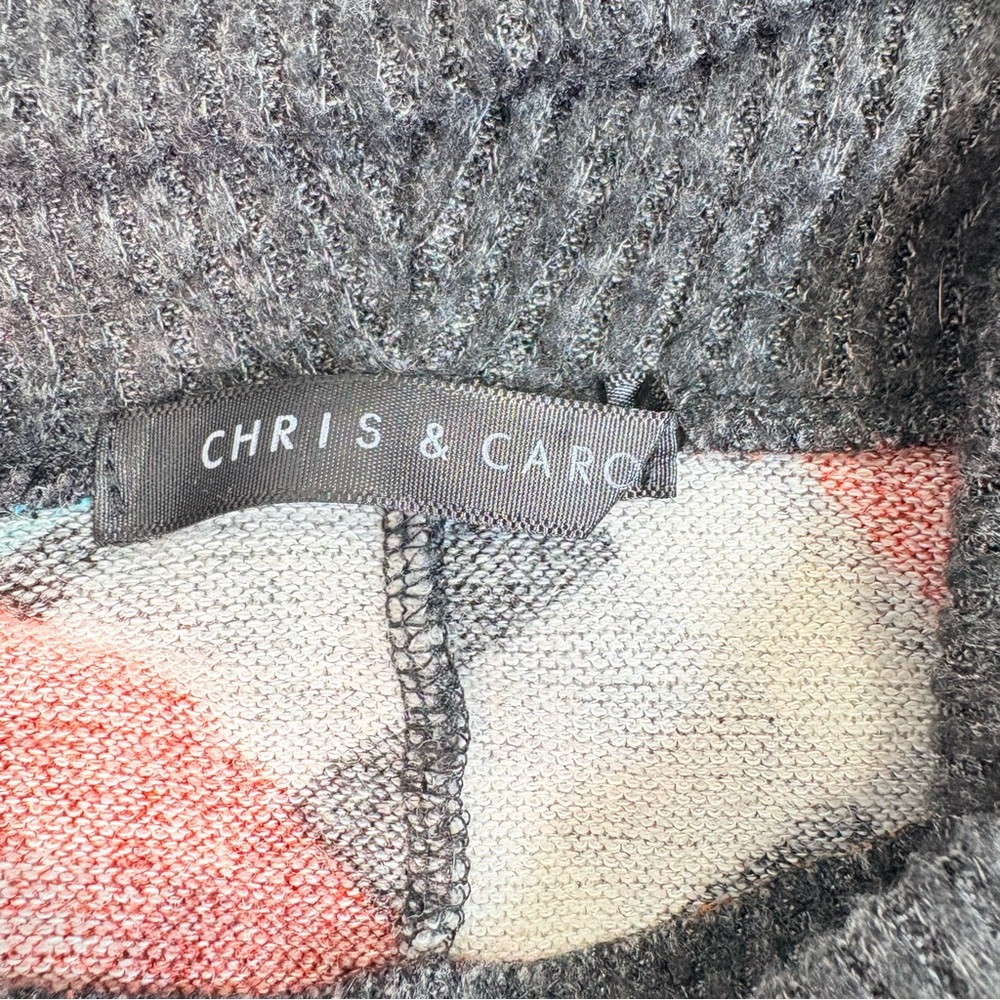 Chris & Carol Multicolor Plaid Cowl Neck Artsy Boho Lagenloom Poncho Sweater 2XL - Picture 8 of 15